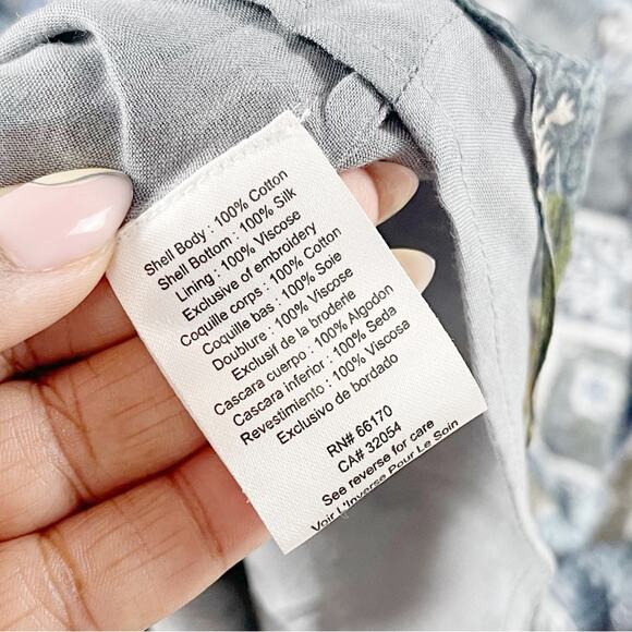 Anthropologie Hement & Nandita Blue Frost Cover Floral Maxi Size Small - Picture 5 of 5